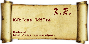 Kádas Róza névjegykártya
